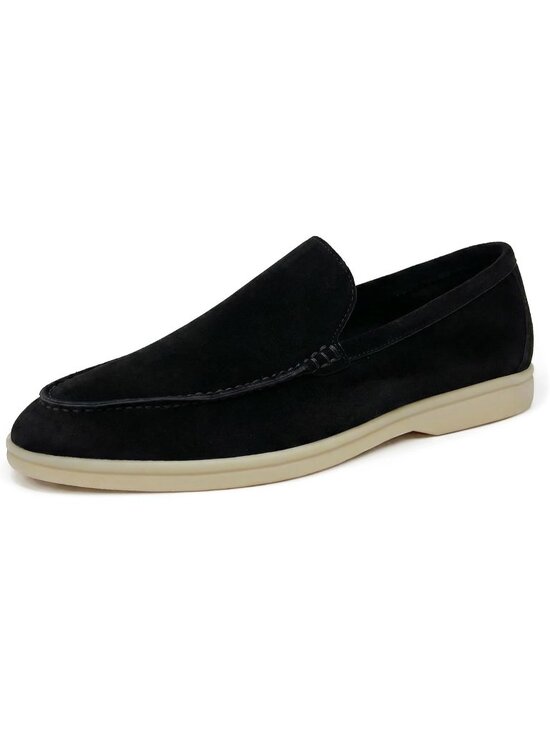 Men\'s Black Loafers Shoes Genuine Sheepskin Suede Solid Minimalist Slip On main image 4